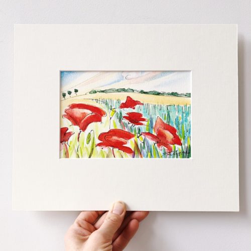 Sue Rapley Artist The Watercolour Collection Poppies and Wheat II