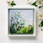 Awake the Senses - framed oil painting inspired by springtime meadows of cow parsley