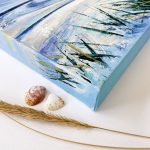My Cherished Calm original oil painting coastal view, sweeping beach patterns, dune grasses